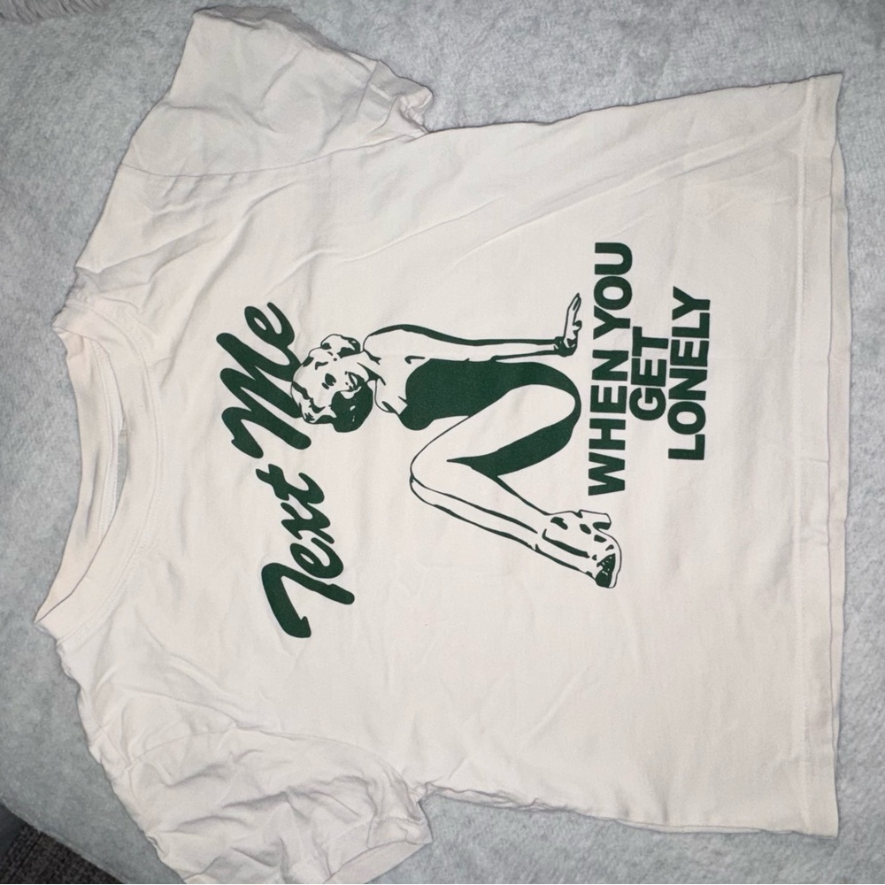 LONELY GHOST Cream Tee with Black Text